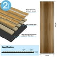 thumbnail image 2 of Art3dwallpanel 2PCS 95.7''x24'' Wood Slat Acoustic Panels, MDF 3D Decorative Wall Paneling,Teak,31.9 sq.ft., 2 of 8