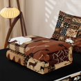 thumbnail image 5 of Erosebridal Cabin Patchwork Zipper Full Size Comforter Sets with Fitted Sheet and 2 Pillowcases,Deer Bear Woodland Print Zipper Bedding Set For Boys,Black Reversible,4 Pieces, 5 of 5