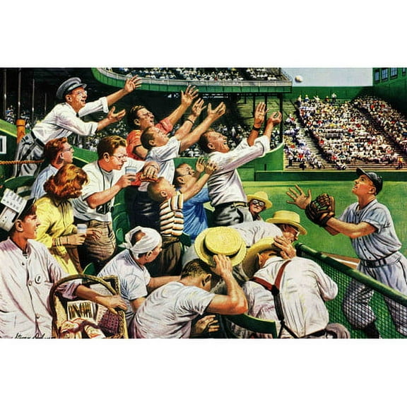 Marmont Hill Catching Home Run Ball Fine Art Canvas Print From The Marmont Hill Art