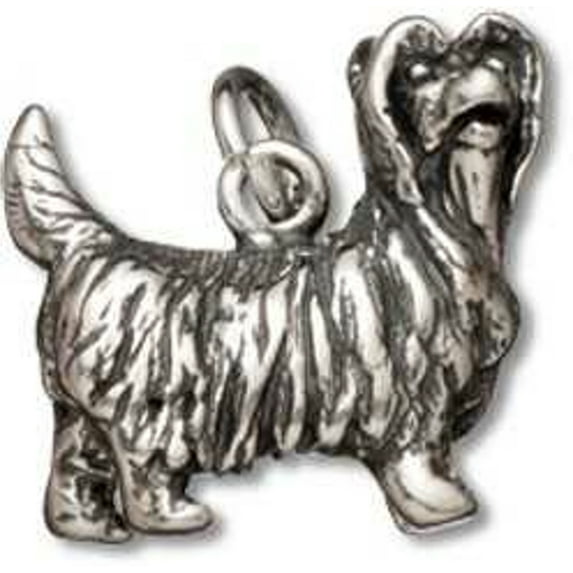 Sterling Silver 20" 1.2mm Box Chain 3D Standing Yorkshire Terrier Dog Breed Pendant Necklace