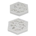 thumbnail image 4 of Juego de 2 moldes de silicona para fondant con diseño de animales, para hacer chocolate, jabón, pasteles, herramientas para hornear, color gris, 4 of 14