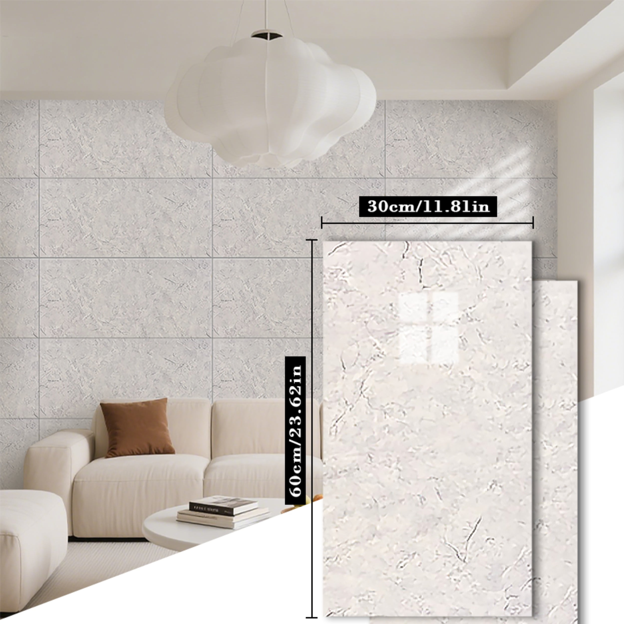 Peel and Stick Wall Panels, Marble PVC Waterproof Backsplash Tiles for Kitchen, Bathroom, Peel and Stick Tile