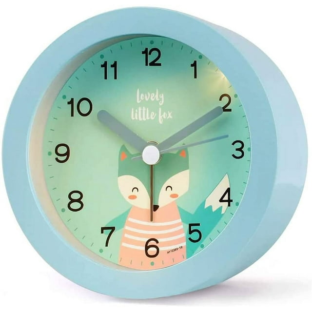 Reloj despertador para niños, reloj despertador analógico portátil junto a la cama, funciona con pilas, relojes ruidosos para niños, reloj de escritorio con campana doble luminosa