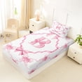thumbnail image 4 of Manfei Letter B Personalized Twin Sheet Sets For Girls,Cute Pink Bow Bedding For Kids,3-Piece, 4 of 6