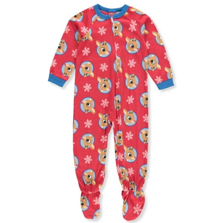 Rudolph the Red-Nosed Reindeer Boys' 1-Piece Footed Pajamas