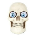 thumbnail image 2 of Small Skull with Rolling and Bulging Eyes Halloween Figurine Decoration New, 2 of 5
