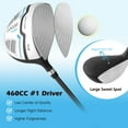 thumbnail image 4 of Costway 12 Pieces Men's Complete Golf Club Set Right Hand Includes 460CC #1 Driver White, 4 of 10