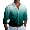 thumbnail image 2 of Cyinyin 2024 Choice Men Polo Shirt Collar Long Sleeved Mens Casual Shirts, Soild Color Cardigan Flowy Men's Polo Shirts Polyester Button Down Polo Shirt, 2 of 5