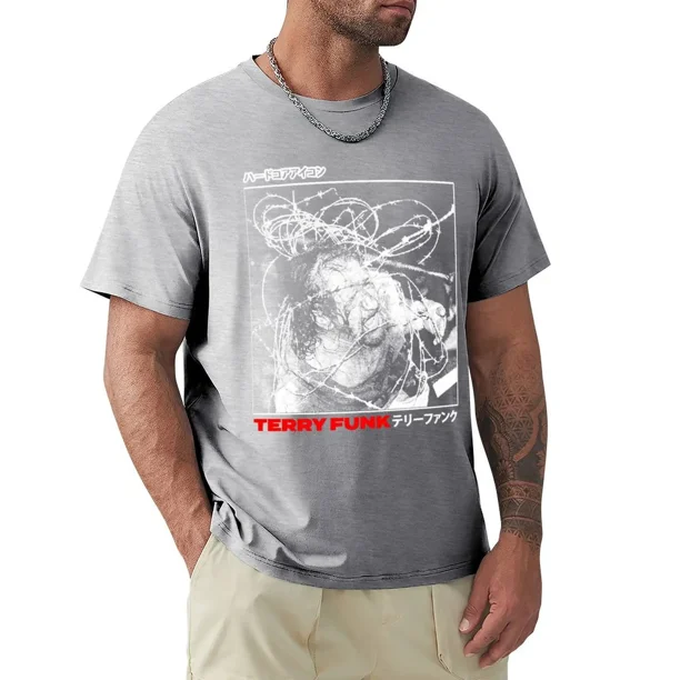 Camiseta de anime extragrande para hombre, camiseta de lucha libre profesional Terry Funk, camiseta extragrande harajuku