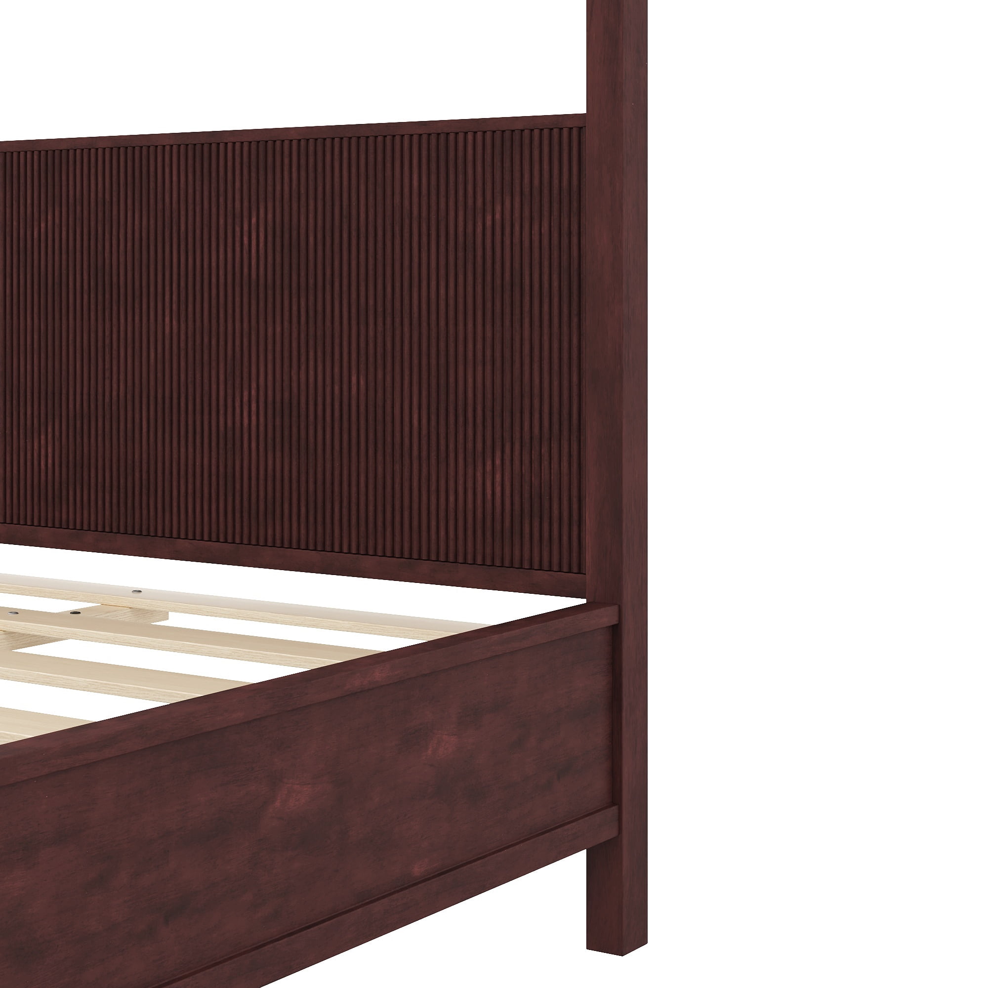 Euroco Wood Queen Size Canopy Platform Bed, Espresso