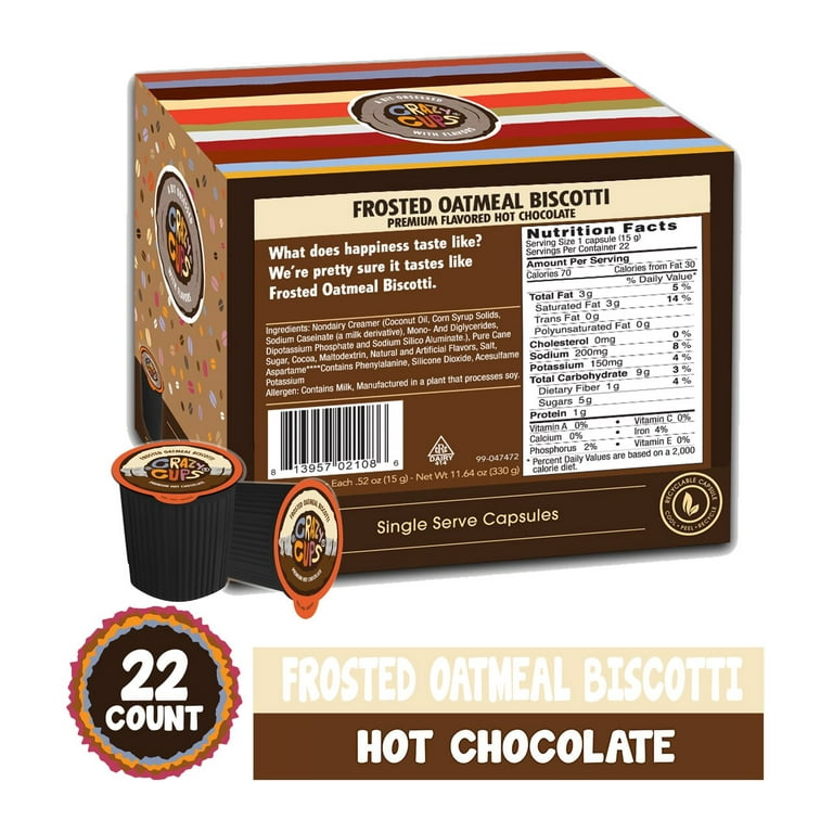 Frosted Oatmeal Biscotti Hot Chocolate Coffee Pods K Cups