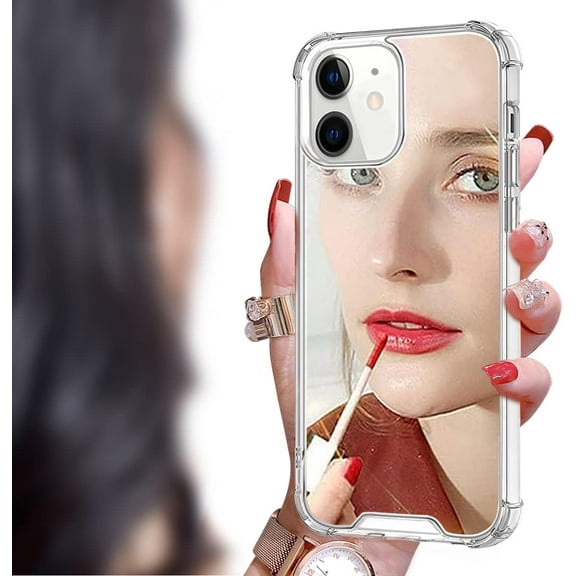 for iPhone 12 & iPhone 12 Pro Mirror Case for Women,Acrylic Mirror Phone Case That Can Be Used for Outdoor Makeup for Girl Who Love Beauty(Classic Mirror)