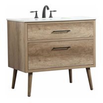 Elegant Kitchen and Bath 36 inch Single bathroom vanity in natural oak