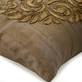 thumbnail image 2 of Earthy Brown Couch Cushion Cover 12 x 12 Silk Pillow Cover Embroidered Medallion Decorative Pillow, Gold Pillow Cover 12x12 inch (30x30 cm), Contemporary, Abstract - Gold Turkish Dream, 2 of 5