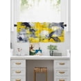 thumbnail image 5 of Valances for Windows Yellow Gray Brush Rod Pocket Cafe Window Treatments Valance Curtains for Kitchen Bathroom Laundry Basement Windows 56"x16", 5 of 9