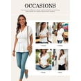 thumbnail image 7 of DOKOTOO Blouses for Women Wrap V Neck Short Sleeve Smocked Waist Peplum Tunic Tops Casual Business Work Shirts, 7 of 7
