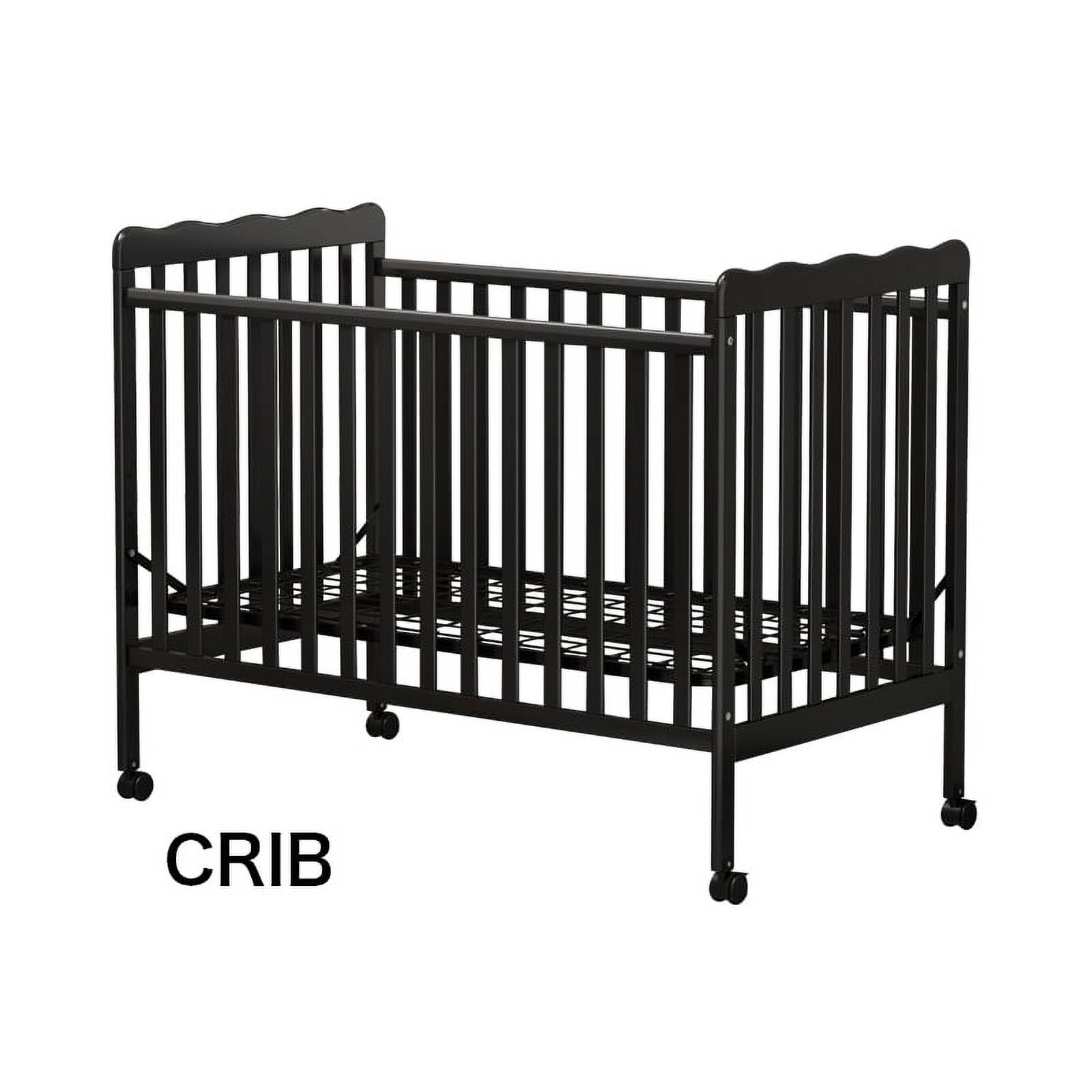 Euroco 3-in-1 Convertible Crib, Baby Crib with Drawers, Wood and Metal, Gray