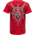 thumbnail image 2 of Sakkas Cross, Sword and Shield Metallic Cotton Mens T-Shirt - Red - X-Large, 2 of 2