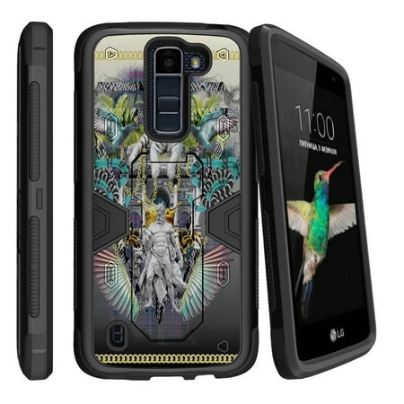 LG K7 | LG Tribute 5 Dual Layer Shock Resistant MAX DEFENSE Heavy Duty Case with Built In Kickstand - Mystical god of