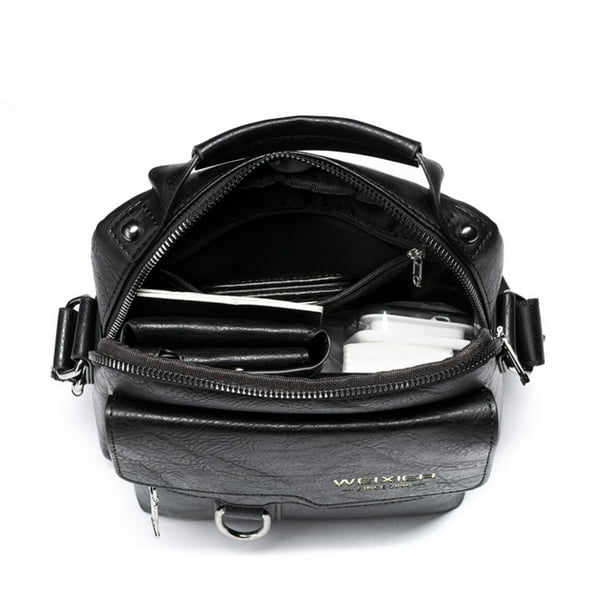 WEIXIER Men's Crossbody Bag Leather Small Business Shoulder