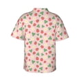 thumbnail image 4 of Xecao Strawberry And Flowers print Hawaiian shirt - a stylish short-sleeve button-down for men, perfect for casual beach and tropical outings., 4 of 9