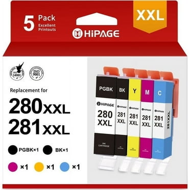 280XXL for Canon 280 and 281 Ink for Canon Ink 280 and 281 for Canon PIXMA TR8600 TR8500 TR7500 TS8200 Printer (Black Cyan Magenta Yellow)