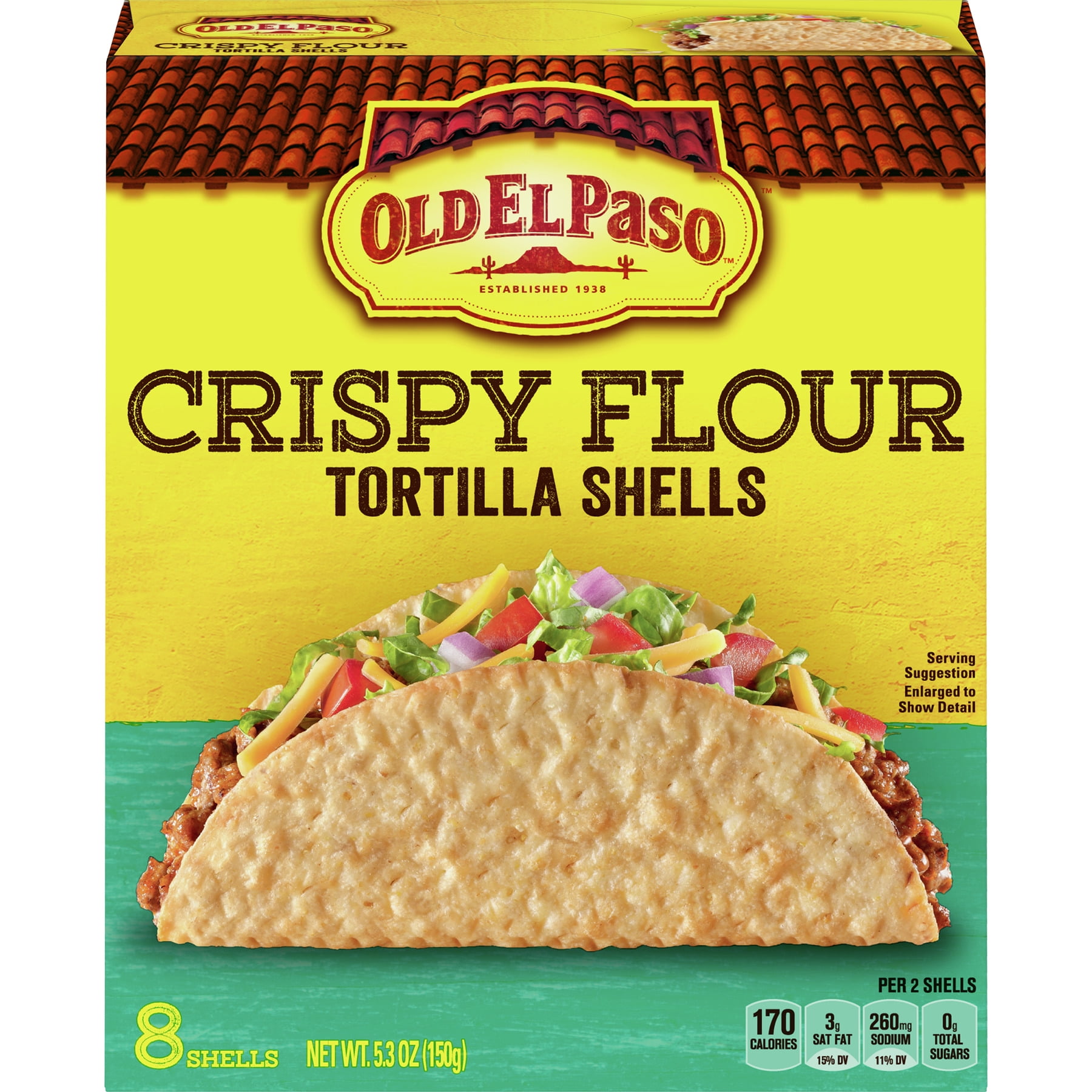 Old El Paso Crispy Flour Tortilla Shells, 8 Ct, 5.3 oz