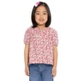 thumbnail image 4 of Wonder Nation Toddler Girls Puff Sleeve Top with Lace Trim, Sizes 12M-5T, 4 of 9