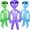 Green,purple, variant on 3 Pcs Alien Inflates Inflatable Alien Jumbo Alien Blow up Toy for Party Decorations, Halloween, Birthday, Alien Theme Party