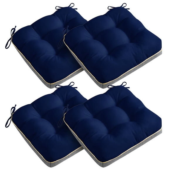 Cojines para silla AMCATON, paquete de 4, 48 x 48 cm, espuma, azul