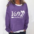 thumbnail image 2 of Lolmot Oversized Sweatshirt for Women 1692 They Missed One Sweatshirt Halloween Funny Vintage Letter Print Pullover Sweatshirt Casual Long Sleeve Crew Neck Pullover Tops, 2 of 4