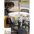 thumbnail image 4 of Easter Bunny Outdoor Tablecloth - 54x54 Inch Square Dining Table Cover, Spring Botanical Flowers Flowers Eggs Check Waterproof Outdoor Table Cloth with Umbrella Hole & Zipper for Picnic/Patio/Party, 4 of 7