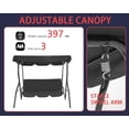 thumbnail image 3 of FDW Patio Outdoor Swing Chair with Adjustable Tilt Canopy Removable Cushions Stabilizing Frame Comfort Armrest Black, 3 of 7