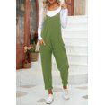 thumbnail image 5 of Spaghetti Strap Sleeveless Womens Casual Jumpsuits Loose Romper Long Pants with Pockets, 5 of 5