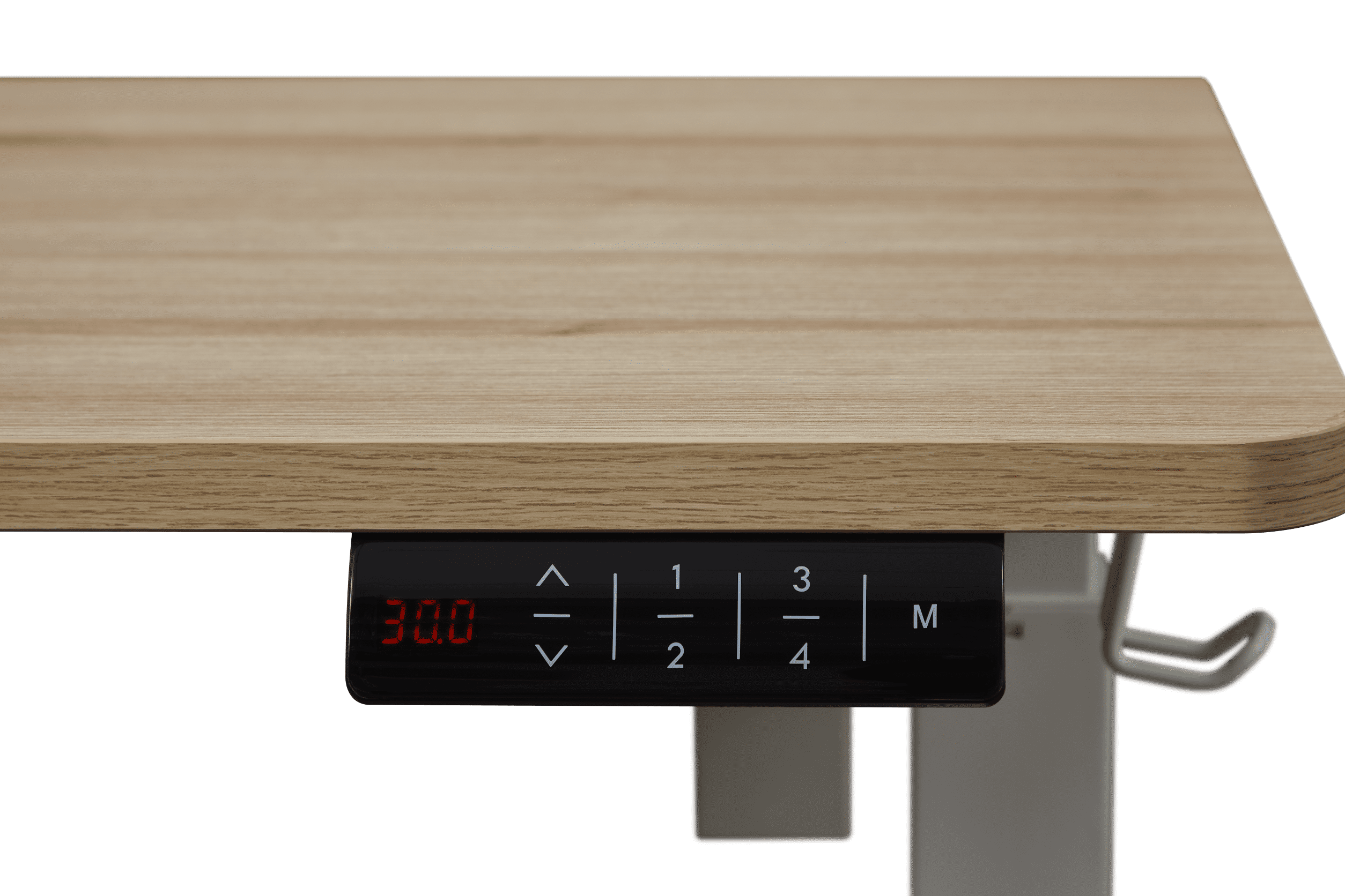 KOWO 55" K304 Electric Height Adjustable Standing Desk with Hutch and Drawer, Natural/White