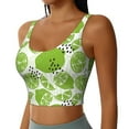 thumbnail image 2 of Rateoe Green Various Lemons Print Womens' Sports Bras Scoop Neck Sports Vest- Padded U Back Seamless High Impact Support, 2 of 7