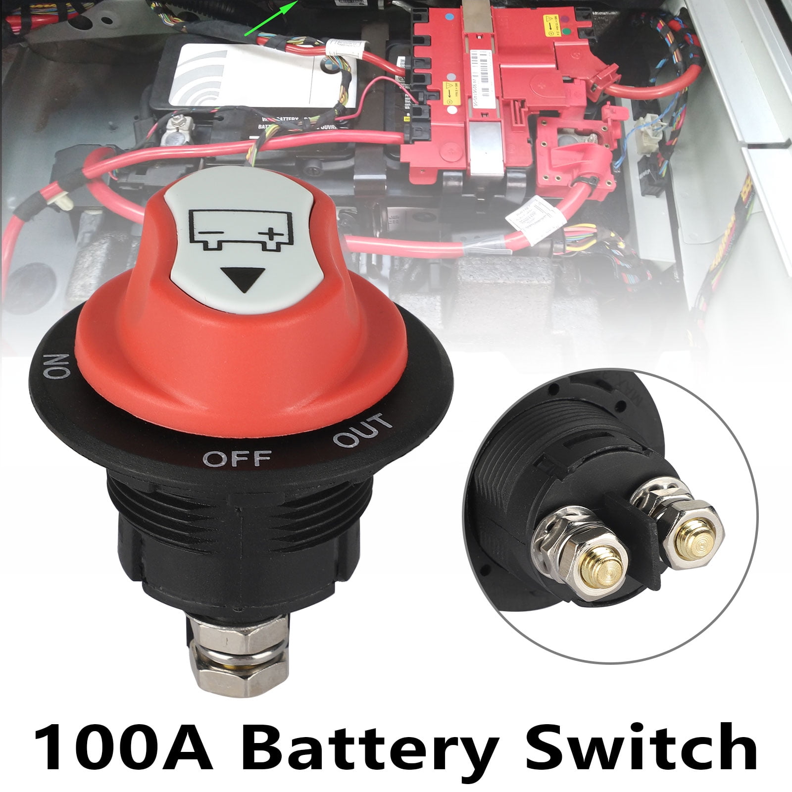 Car Battery Disconnect Switch, TSV 50A/100A/200A Battery Switch, Waterproof  Heavy Duty Battery Power Cut Master Switch Disconnect Isolator for  Motorcycle Marine Boat Camper RV ATV UTV Vehicles - Walmart.com