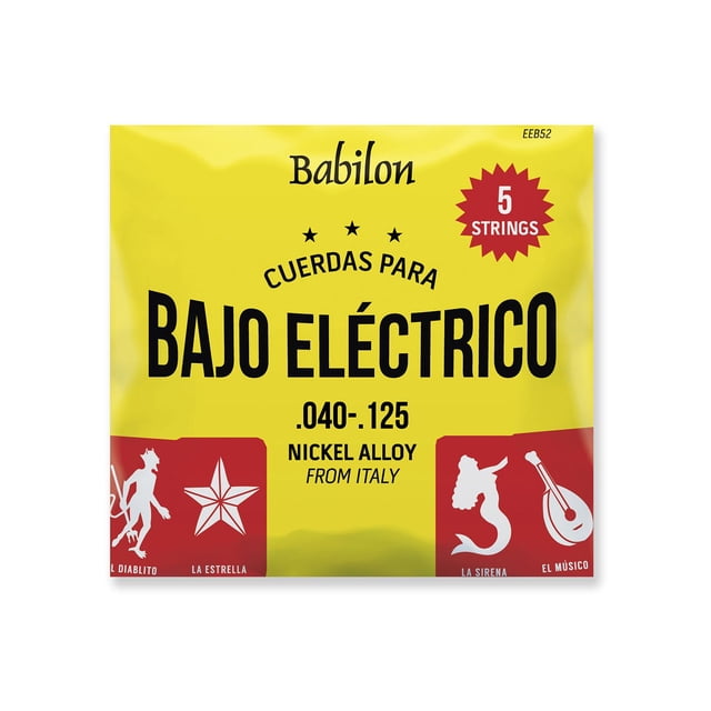 Set de Cuerdas para Bajo Eléctrico EEB52/5S BABILON plateado 16.4x16.7x1