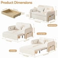 thumbnail image 3 of Mohsoe Convertible Sofa Bed 3-in-1, Sleeper Chair with Chaise Lounge & Bed Modes, Under-Sofa Storage Drawer with Wheels, USB Type-C Charging, Teddy Fleece Fabric, Space-Saving for Studio Dorm, 3 of 10