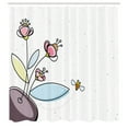 thumbnail image 3 of Ambesonne Floral Shower Curtain, Flower Pot with Blossoms, 69"Wx84"L, Multicolor, 3 of 5
