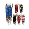 thumbnail image 2 of Caitzr Women Christmas Baggy Sweatpants High Waisted Drawstring Joggers Xmas Pants Sporty Athletic Lounge Trousers, 2 of 7