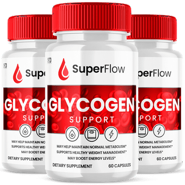 Super Flow Glycogen Advanced Blood Support Formula, Extra Strength Glycogen Supplement 180 Capsules