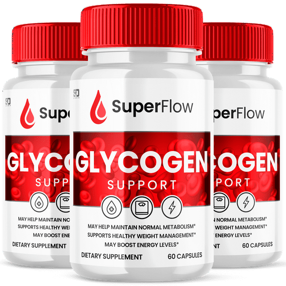 Super Flow Glycogen Advanced Blood Support Formula, Extra Strength Glycogen Supplement 180 Capsules