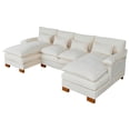 thumbnail image 6 of Gewnee U-Shaped Chenille Sectional Sofa Couch with Pillows ,4 Seat Double Chaise Modular Sofa Couches for Living Room, 6 of 15