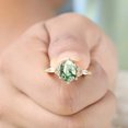 thumbnail image 5 of DBESTSTUDIOS 11x7 MM / 2 CT Hexagon Cut Moss Agate Women Ring Bridal Diamond Promise Ring Art Deco Diamond Cluster Anniversary Ring Custom Gift For Love, 5 of 7