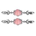 thumbnail image 3 of Drawer Knobs, 2 Set Simple Easy Install Cupboard Pull Handles Door Pulls Pink With Plate For Office Decoration ANGGREK No, 3 of 8