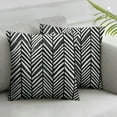 thumbnail image 3 of Acheng Outdoor/Indoor Herringbone Night Throw Pillows,  Black, 2 Count 24x24in, 3 of 7