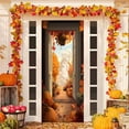 thumbnail image 5 of Fall Door Cover Thanksgiving Door Cover 35X78Inch Autumn Maple Leaves Pumpkin Door Banner for Front Door Farmhouse Harvest Festival Photo Background Decorations for Thanksgiving Holiday Party, 5 of 7