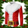 thumbnail image 2 of Christmas Sweatshirts for Men Button Long Sleeve Full Christmas Print Mens Holiday Clothing,Red,3XL, 2 of 3