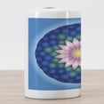 thumbnail image 3 of Flower Mandala Ceramic Toothbrush Holder, Scales Pattern with Blooming Lotus Flower Design Eastern Traditional Motifs, Decorative Versatile Countertop for Bathroom, 4.5" X 2.7", Multicolor, 3 of 4